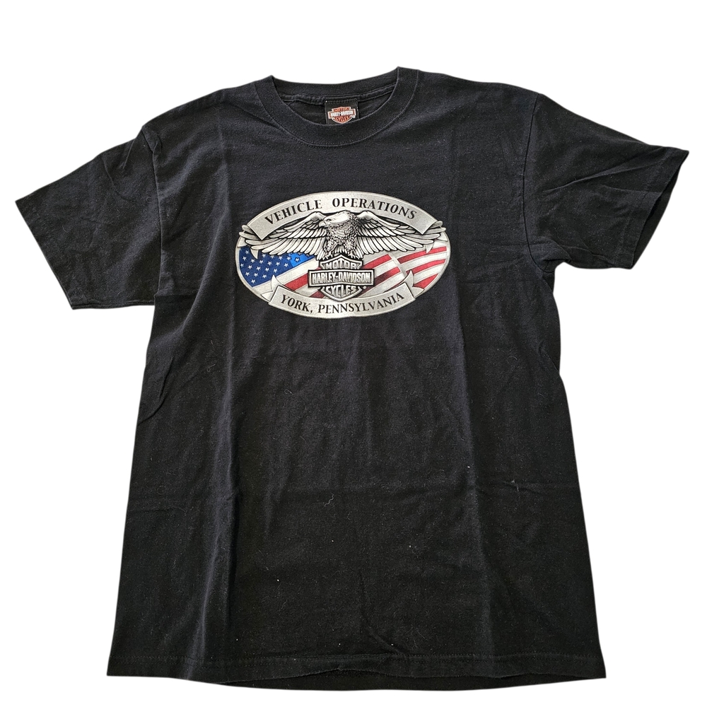 Harley-Davidson Black Graphic T-Shirt Vintage 2004 Vehicle Operations York, PA M